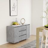 vidaXL Sideboard mit 3 Schubladen Betongrau 120x41x75 cm Holzwerkstoff