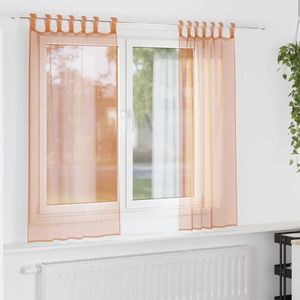 vidaXL Voile Vorhänge mit Schlaufen 2 Stk. Terrakottarot 140x175 cm