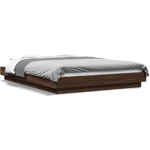 vidaXL Bettgestell Braun Eichen-Optik 120x200 cm Holzwerkstoff