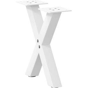 vidaXL Couchtischbeine X-Form 2 Stk. Weiß 37x(30-31) cm Stahl