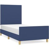 vidaXL Bettgestell ohne Matratze Blau 90x190 cm Stoff