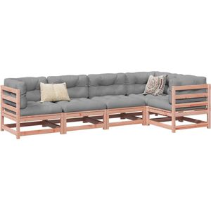 vidaXL 5-tlg. Garten-Sofagarnitur mit Kissen Massivholz Douglasie