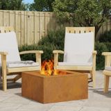 vidaXL Feuerstelle Quadrat 60x60x30 cm Wetterstahl