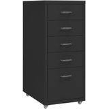 vidaXL Aktenschrank mit Rollen Schwarz 28x41x69 cm Metall