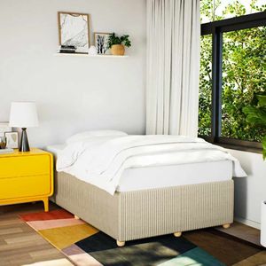 vidaXL Bettgestell ohne Matratze Creme 120x200 cm Stoff