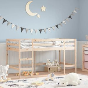 vidaXL Kinderhochbett mit Leiter 80x200 cm Massivholz Kiefer