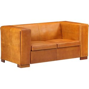 vidaXL 2-Sitzer-Sofa Hellbraun Echtleder