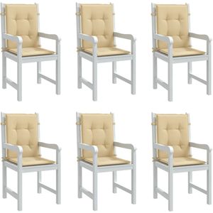 vidaXL Niedriglehner-Auflagen 6 Stk. Melange Beige 100x50x4 cm Stoff