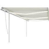 vidaXL Markise Manuell Einziehbar mit LED 6x3 m Creme