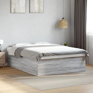 vidaXL Bettgestell Grau Sonoma 160x200 cm Holzwerkstoff