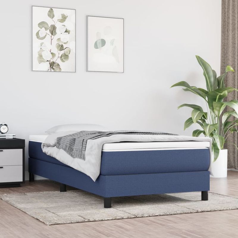 vidaXL Taschenfederkernmatratze Blau 90x200x20 cm Stoff