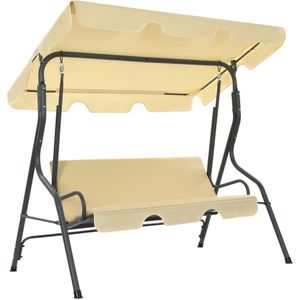 vidaXL Hollywoodschaukel Cremeweiß 170×110×153 cm