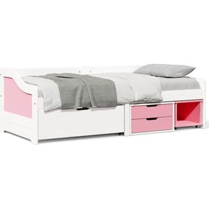 vidaXL Tagesbett mit 3 Schubladen ohne Matratze Weiß Rosa 90x200cm