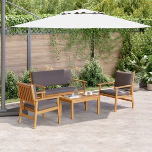 vidaXL 4-teiliges Garten-Sofa-Set mit Kissen aus massivem Akazienholz