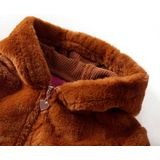 vidaXL Kinder-Kapuzenjacke Kunstpelz Cognac 92