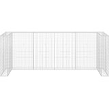 vidaXL Gabionenwand für Mülltonnen Verzinkter Stahl 320×100×120 cm