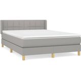 vidaXL Boxspringbett mit Matratze Hellgrau 140x190 cm Stoff