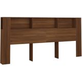 vidaXL Kopfteil mit Ablagen Braun Eichen-Optik 220x18,5x104,5 cm