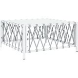 vidaXL Gartentisch Weiß 70x70x34 cm Gewebe
