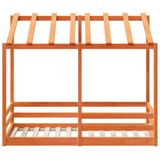 vidaXL Kinderbett mit Dach Wachsbraun 80x160 cm Massivholz Kiefer