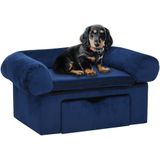 vidaXL Hundesofa mit Schublade Blau 75x50x38 cm Plüsch