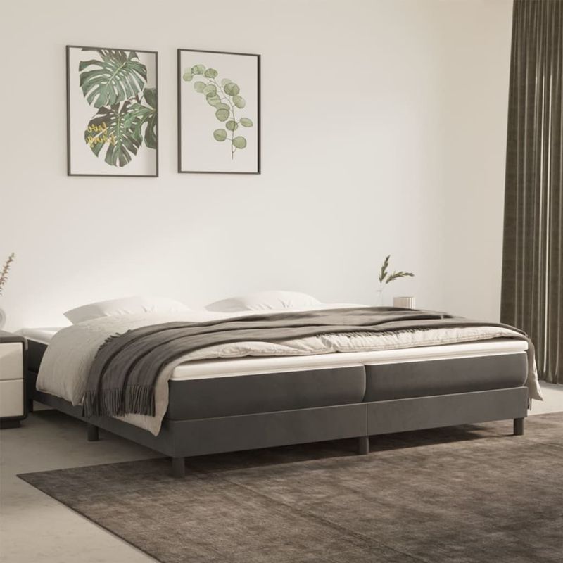 vidaXL Bettgestell ohne Matratze Dunkelgrau 200x200 cm Samt