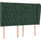 vidaXL Kopfteil mit Ohren Dunkelgrün 163x23x118/128 cm Samt