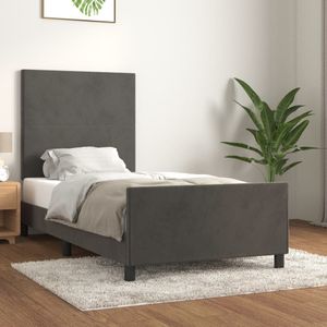 vidaXL Bettgestell ohne Matratze Dunkelgrau 100x200 cm Samt