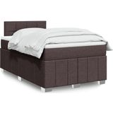 vidaXL Boxspringbett mit Matratze Dunkelbraun 120x200 cm Stoff