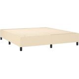 vidaXL Boxspringbett mit Matratze Creme 160x200 cm Stoff