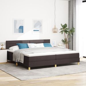 vidaXL Boxspringbett mit Matratze Dunkelbraun 200x200 cm Stoff