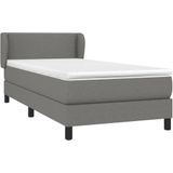 vidaXL Boxspringbett mit Matratze Dunkelgrau 80x200 cm Stoff