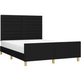 vidaXL Bettgestell ohne Matratze Schwarz 140x190 cm Stoff