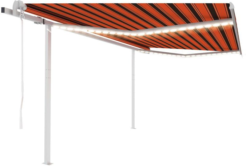vidaXL Automatische Markise mit LED & Windsensor 4,5x3,5m Orange Braun