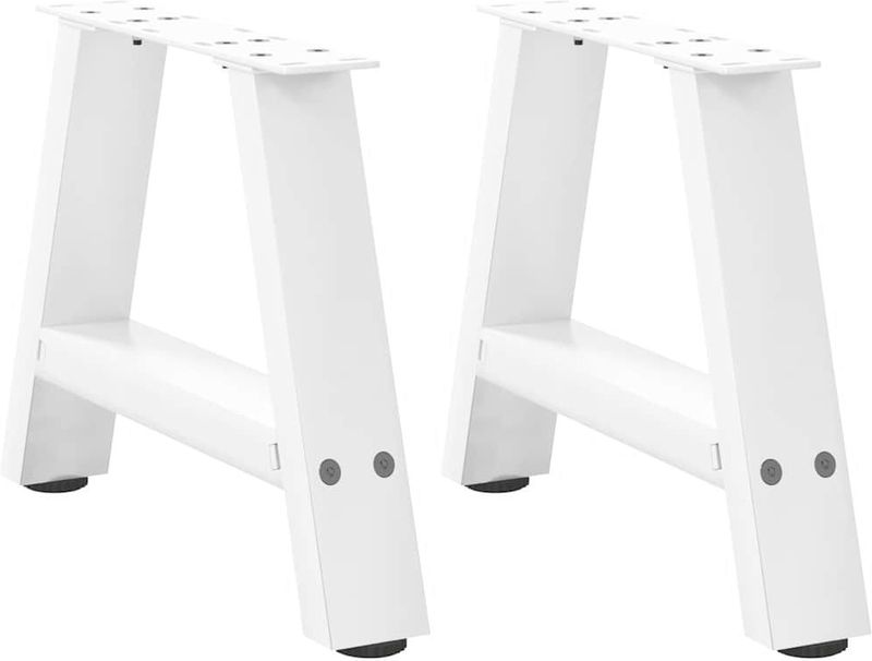 vidaXL Couchtischbeine A-Form 2 Stk. Weiß 40x(30-31) cm Stahl
