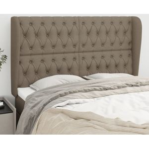 vidaXL Kopfteil mit Ohren Taupe 147x23x118/128 cm Stoff