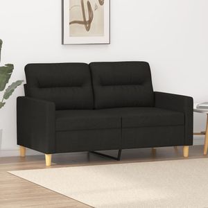 vidaXL 2-Sitzer-Sofa Schwarz 120 cm Stoff