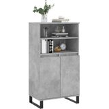 vidaXL Highboard Betongrau 60x36x110 cm Holzwerkstoff