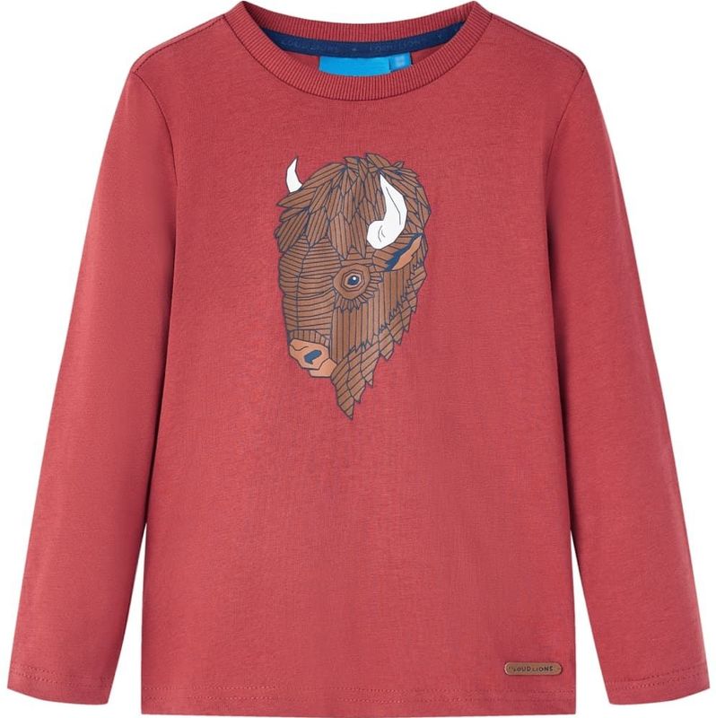 vidaXL Kinder-Langarmshirt Dunkelrot 116