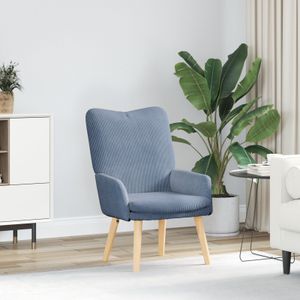 vidaXL Entspannungsstuhl Blau Corduroy Stoff