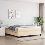 vidaXL Bettgestell ohne Matratze Creme 180x200 cm Stoff