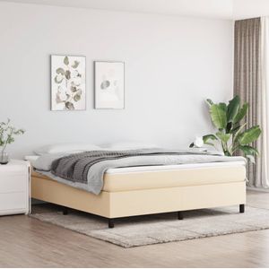 vidaXL Bettgestell ohne Matratze Creme 180x200 cm Stoff