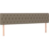 vidaXL LED Kopfteil Taupe 180x7x78/88 cm Stoff