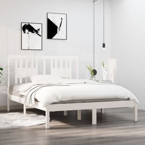 vidaXL Massivholzbett Weiß 120x190 cm