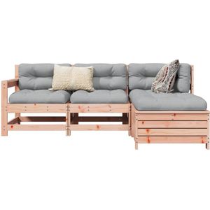 vidaXL 4-tlg. Garten-Sofagarnitur Massivholz Douglasie