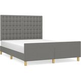 vidaXL Bettgestell ohne Matratze Dunkelgrau 140x190 cm Stoff