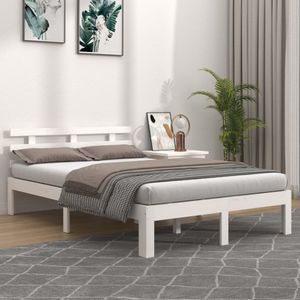 vidaXL Massivholzbett Weiß 120x190 cm