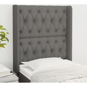 vidaXL Kopfteil mit Ohren Dunkelgrau 83x16x118/128 cm Stoff