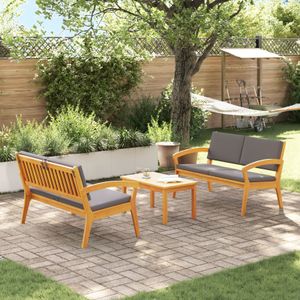 vidaXL 3-tlg. Bistro-Set mit Kissen Massivholz Akazie