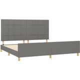 vidaXL Bettgestell ohne Matratze Dunkelgrau 200x200 cm Stoff